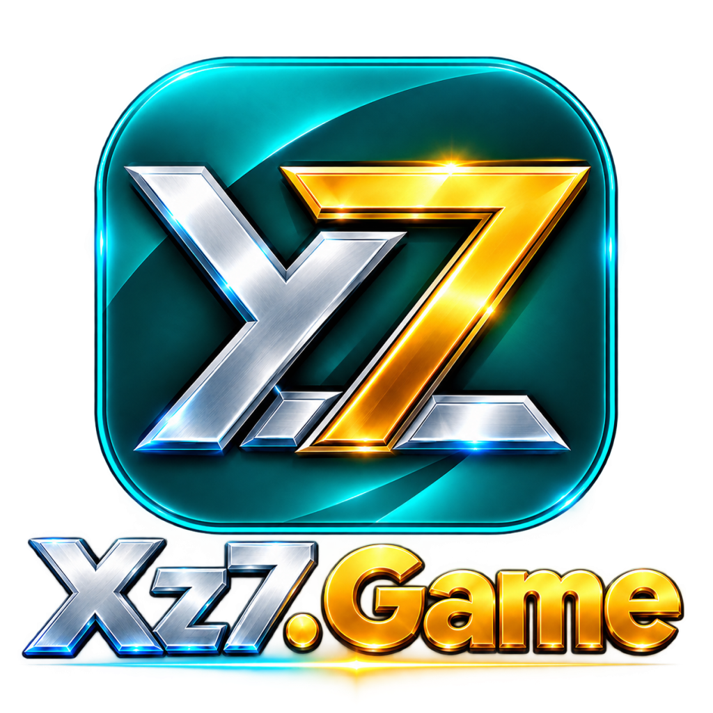 XZ7 Game logo with silver and golden XZ7 design on a dark background